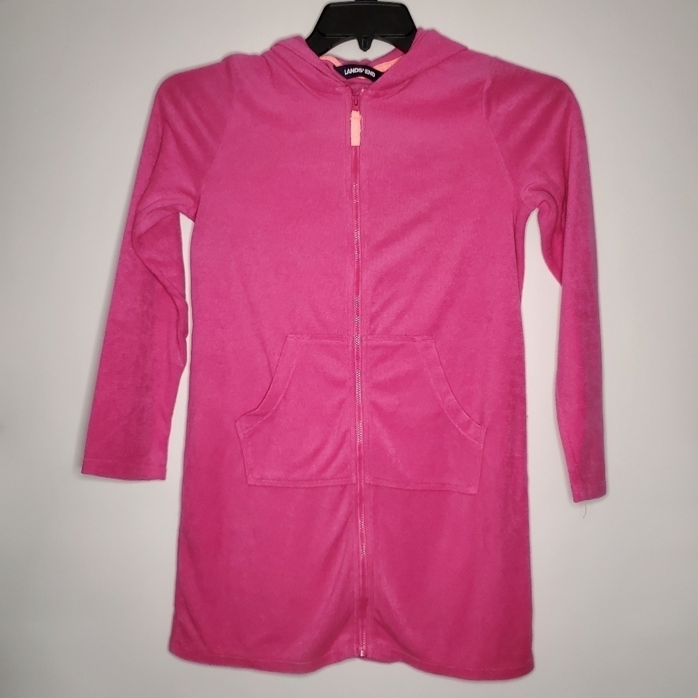 Pink FULL ZIP Hoodie- LANDS' END- Womens- Size Medium